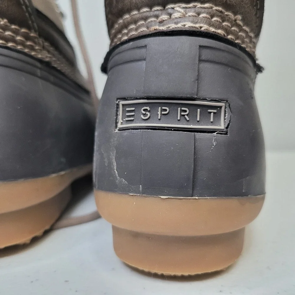 Esprit Cove Womens Duck Boots Brown Tan Faux Fur Lined Winter NETAUG16 Size‎ 8.5